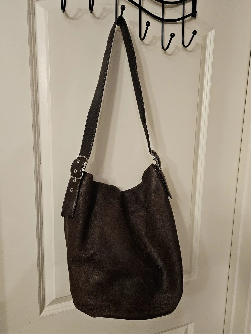 Early Y2K Vintage Coach Brown Leather Slouchy Hobo Shoulder Bag